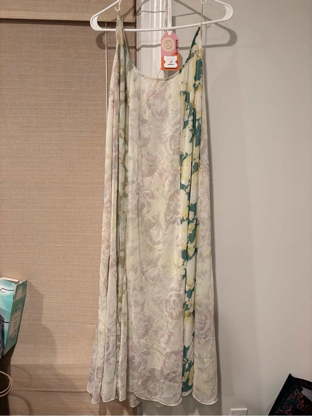 Amazon Essentials Floral Slip Dress in Cream, Green, Pale Pink